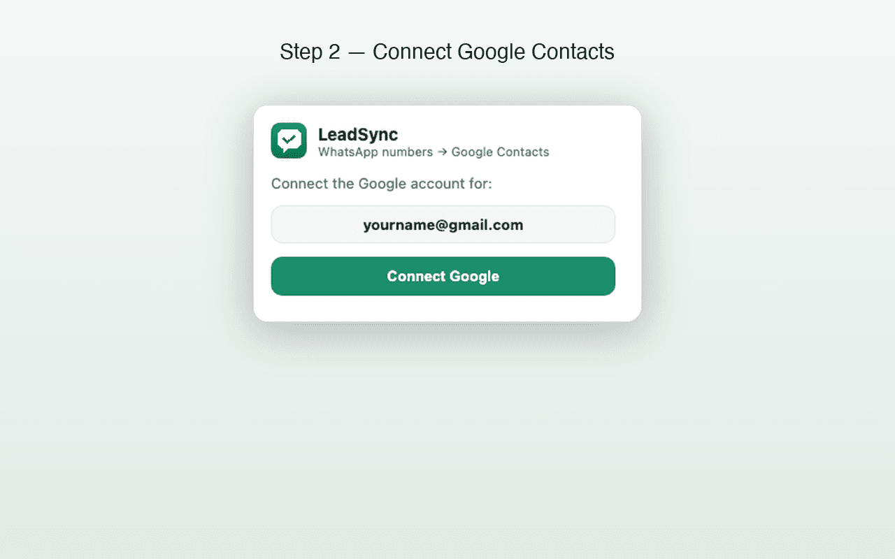 Automatic WA number saver connecting to Google Contacts via People API